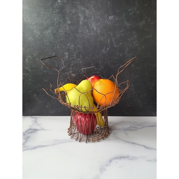 Unbranded Other - Vintage Faux Fruit In Wire Basket Home Decor